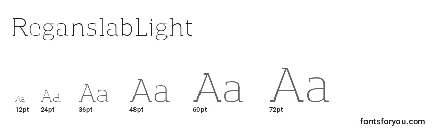 ReganslabLight Font Sizes