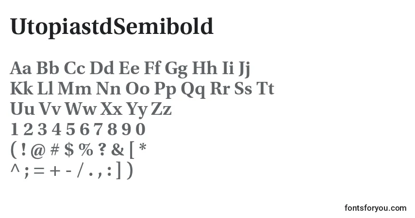 Шрифт UtopiastdSemibold – алфавит, цифры, специальные символы