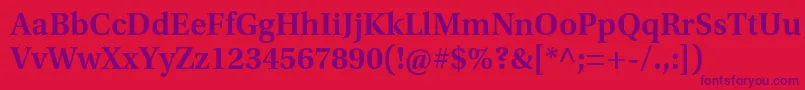 フォントUtopiastdSemibold – 赤い背景に紫のフォント