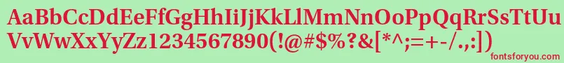 UtopiastdSemibold Font – Red Fonts on Green Background