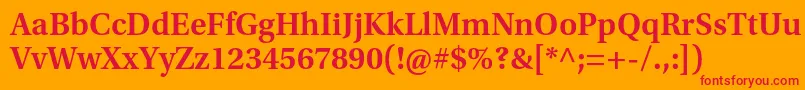UtopiastdSemibold Font – Red Fonts on Orange Background