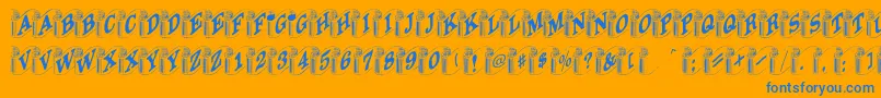 Heraldic Font – Blue Fonts on Orange Background