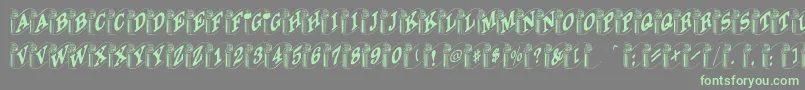 フォントHeraldic – 灰色の背景に緑のフォント