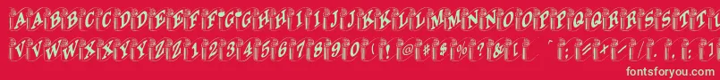Heraldic Font – Green Fonts on Red Background