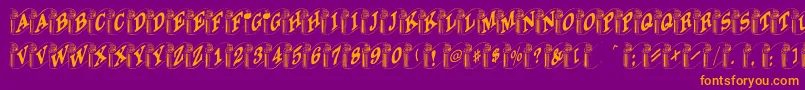 Heraldic Font – Orange Fonts on Purple Background