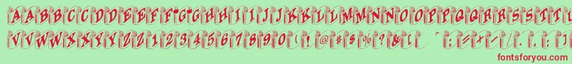 Heraldic Font – Red Fonts on Green Background