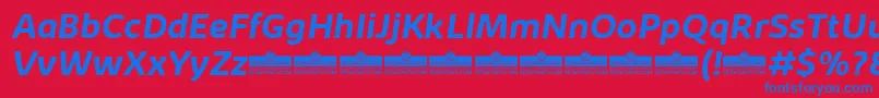 KabrioBoldItalicTrial Font – Blue Fonts on Red Background