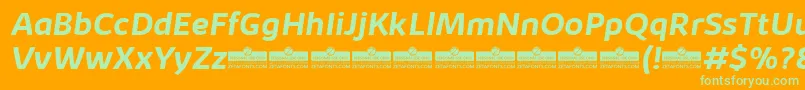 KabrioBoldItalicTrial Font – Green Fonts on Orange Background