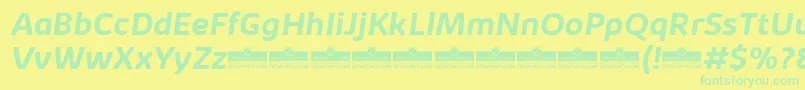 KabrioBoldItalicTrial Font – Green Fonts on Yellow Background