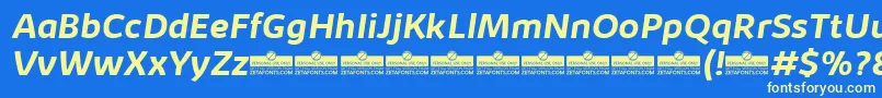 KabrioBoldItalicTrial Font – Yellow Fonts on Blue Background