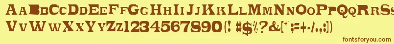 PonchoviaRegular Font – Brown Fonts on Yellow Background