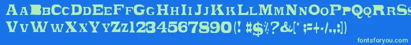 PonchoviaRegular Font – Green Fonts on Blue Background