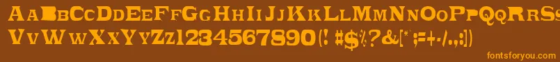 PonchoviaRegular Font – Orange Fonts on Brown Background