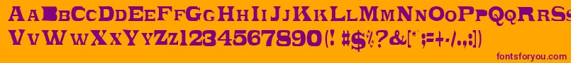 PonchoviaRegular Font – Purple Fonts on Orange Background