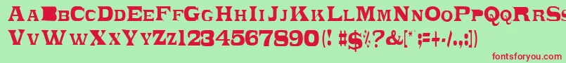 PonchoviaRegular Font – Red Fonts on Green Background