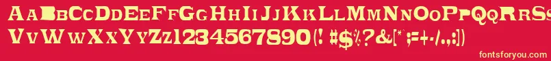 PonchoviaRegular Font – Yellow Fonts on Red Background