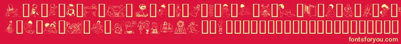 Chyld Font – Yellow Fonts on Red Background