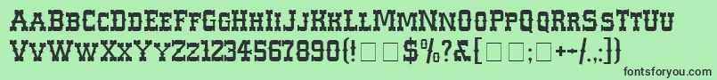 Czcionka WesterlandcNormal – czarne czcionki na zielonym tle