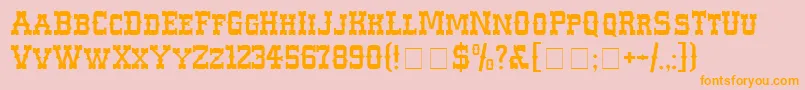 WesterlandcNormal Font – Orange Fonts on Pink Background