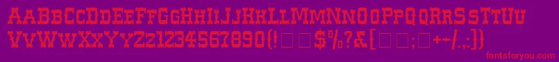 WesterlandcNormal Font – Red Fonts on Purple Background