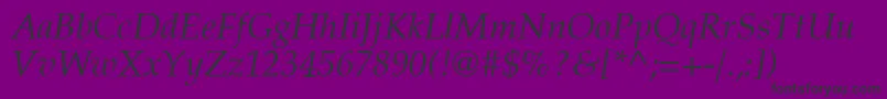 Latinopal4Italicsh-fontti – mustat fontit violetilla taustalla