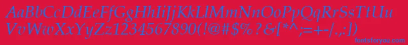 Latinopal4Italicsh Font – Blue Fonts on Red Background