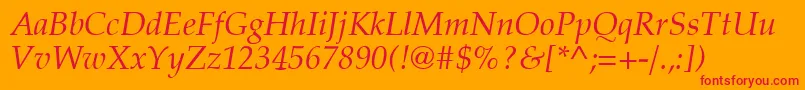 Latinopal4Italicsh Font – Red Fonts on Orange Background