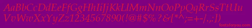 Latinopal4Italicsh Font – Red Fonts on Purple Background