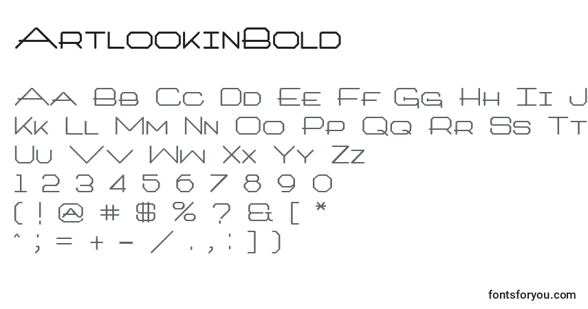 Шрифт ArtlookinBold – алфавит, цифры, специальные символы
