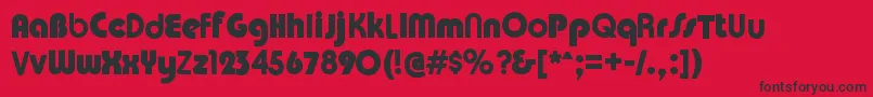 GordRegular Font – Black Fonts on Red Background