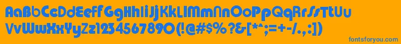 GordRegular Font – Blue Fonts on Orange Background