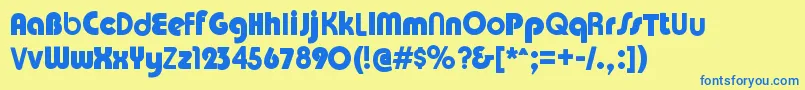 GordRegular Font – Blue Fonts on Yellow Background