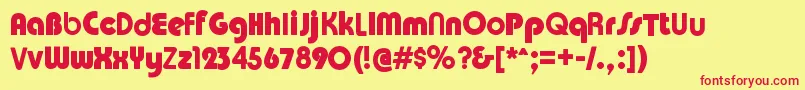 GordRegular Font – Red Fonts on Yellow Background