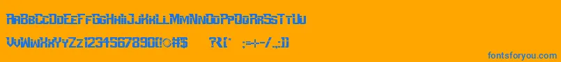 フォントPerfectDarkZero – オレンジの背景に青い文字