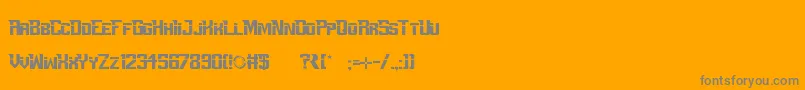 フォントPerfectDarkZero – オレンジの背景に灰色の文字