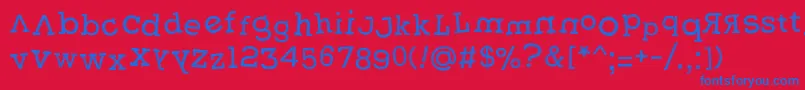 フォントWeasterne – 赤い背景に青い文字
