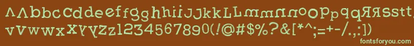 Шрифт Weasterne – зелёные шрифты на коричневом фоне