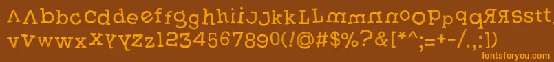 Więcej informacji o czcionce Weasterne Czcionka Weasterne – pomarańczowe czcionki na brązowym tle