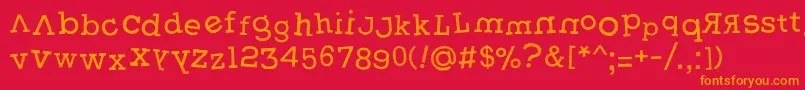 Weasterne-Schriftart – Orangefarbene Schriften auf rotem Hintergrund