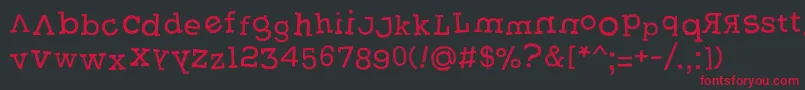 Czcionka Weasterne – czerwone czcionki na czarnym tle