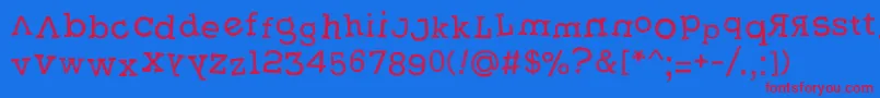 Weasterne-fontti – punaiset fontit sinisellä taustalla