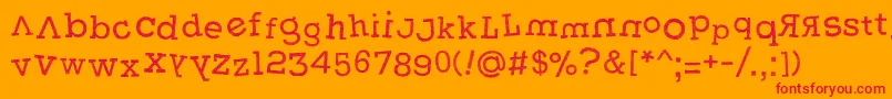 Weasterne-Schriftart – Rote Schriften auf orangefarbenem Hintergrund