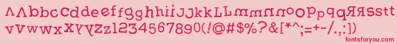 フォントWeasterne – ピンクの背景に赤い文字