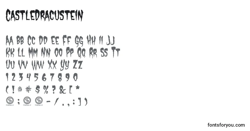 Schriftart CastleDracustein – Alphabet, Zahlen, spezielle Symbole