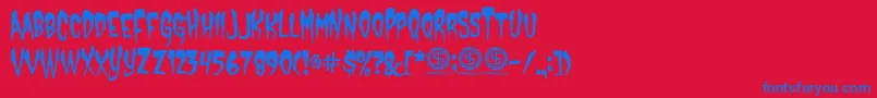 CastleDracustein Font – Blue Fonts on Red Background