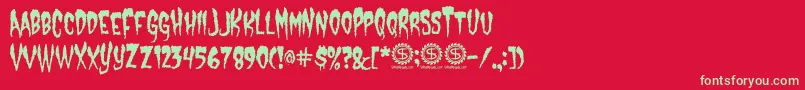 CastleDracustein Font – Green Fonts on Red Background