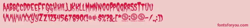 CastleDracustein-Schriftart – Rote Schriften auf rosa Hintergrund
