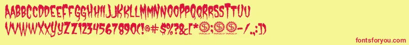 Police CastleDracustein – polices rouges sur fond jaune