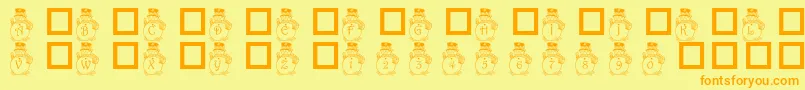 PfSnowman3 Font – Orange Fonts on Yellow Background