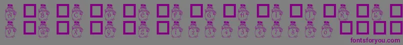 PfSnowman3-Schriftart – Violette Schriften auf grauem Hintergrund